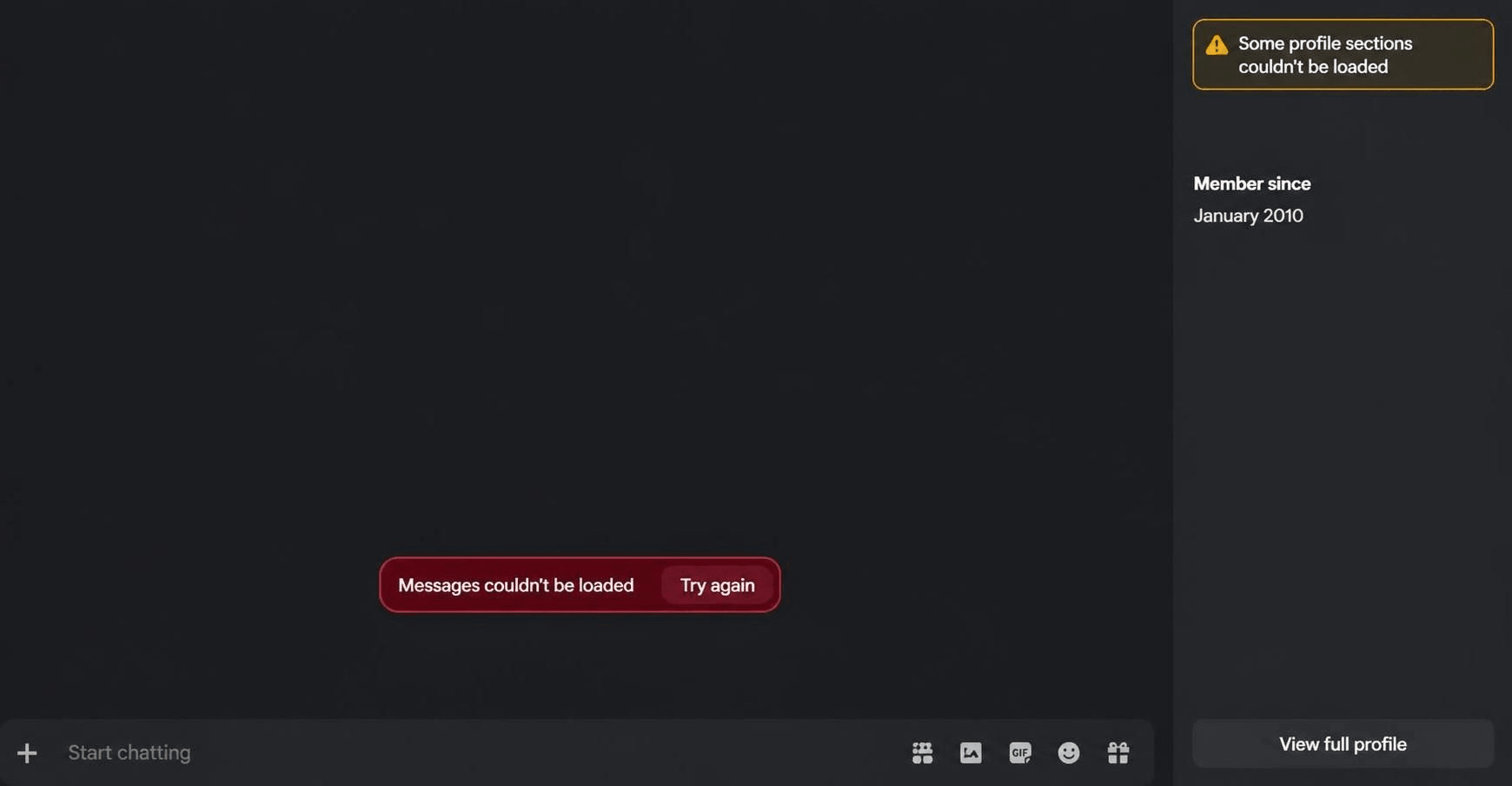 Discord Unable to Load Messages verification error