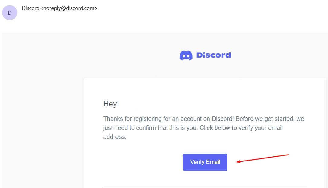 Discord email verification confirmation screen